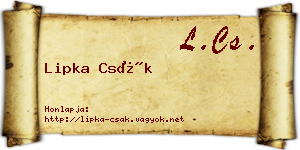 Lipka Csák névjegykártya
